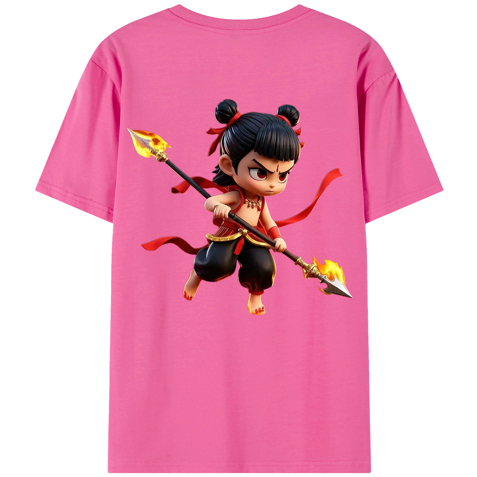 （画像用） Ne Zha 2 ナタ 魔童の大暴れ レディース半袖Tシャツ(バックプリント)
